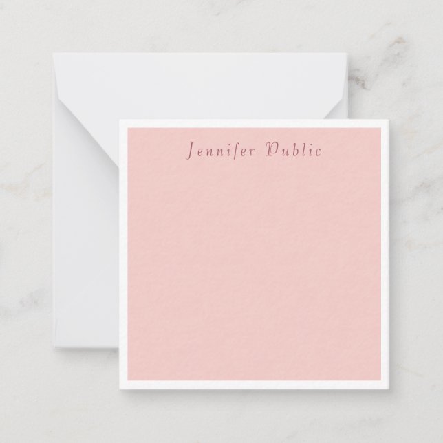 Elegant Calligraphed Blush Pink Modern Template (Front)