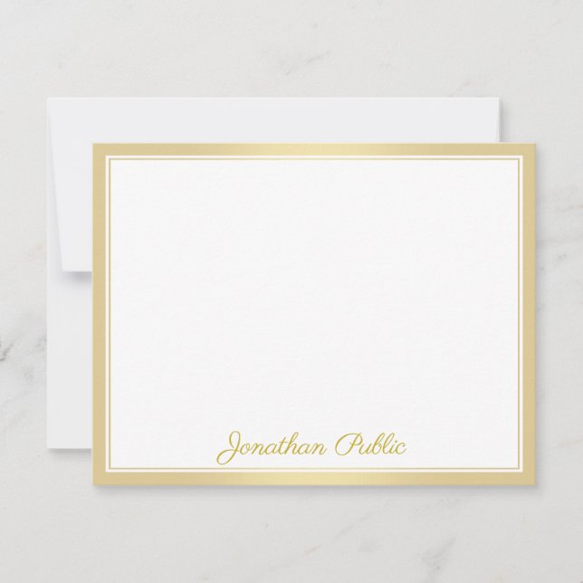 Elegant Calligraphed  Gold Script Text Template (Front)