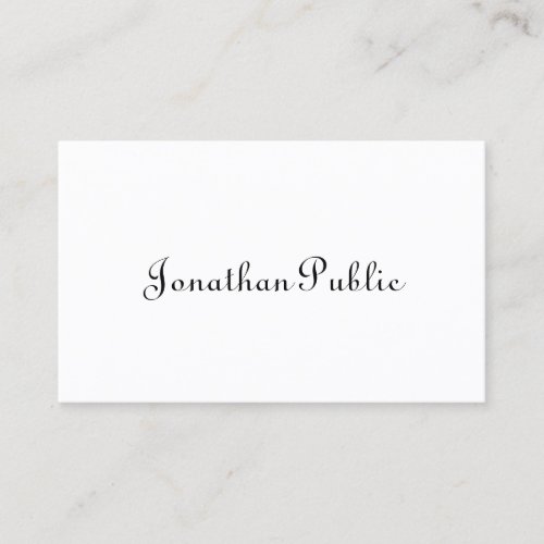 Elegant Calligraphed Script Minimalist Template Business Card