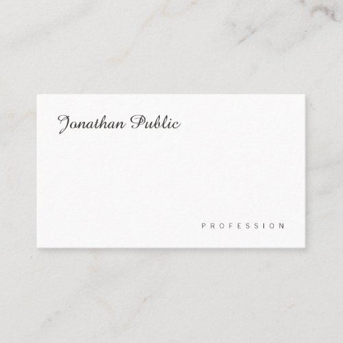 Elegant Calligraphed Script Simple Modern Template Business Card