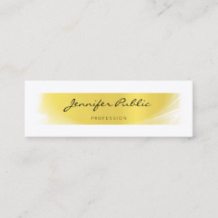 Elegant Calligraphed Trendy Gold Professional Luxe Mini Business Card