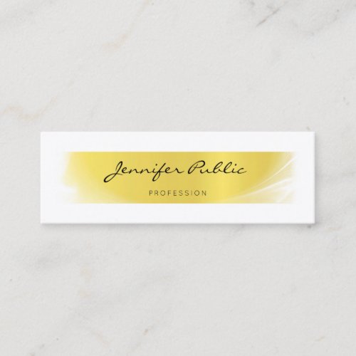 Elegant Calligraphed Trendy Gold Professional Luxe Mini Business Card