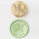 Elegant Calligraphic Custom Monogram Wedding Wax Seal Stamp<br><div class="desc">This simple monogrammed wedding wax seal stamp includes elegant monogram and names. To edit the seal, just click on "Personalize this template" and add your monogram, names or custom text. You might need to ajust the size and position of the monogram manually. To do this, click on "Edit with design...</div>