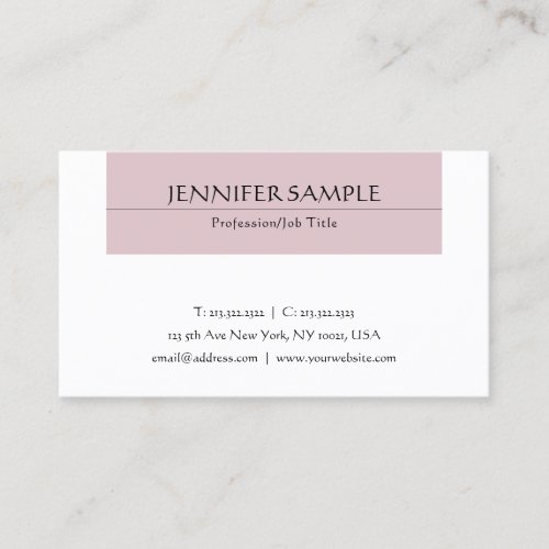 Elegant Calligraphic Typed Clean Design Modern Business Card