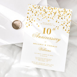 Elegant Calligraphy 10th Wedding Anniversary Invitation