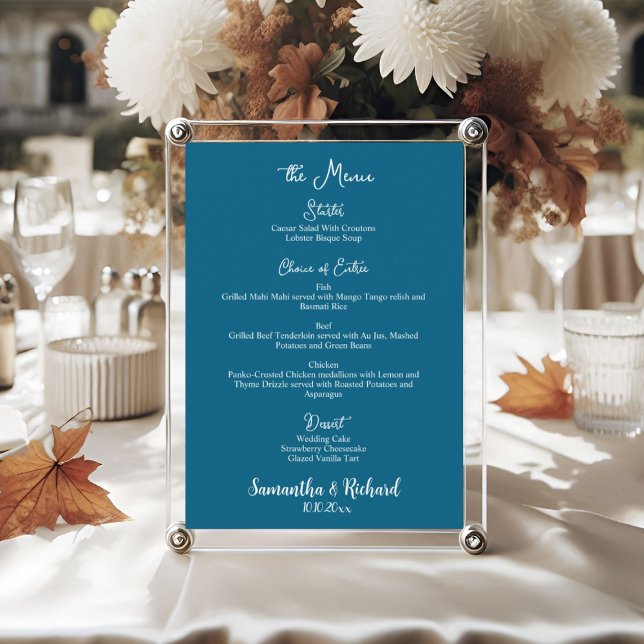 Elegant Calligraphy 5x7" Wedding Table Flat Menu (Creator Uploaded)
