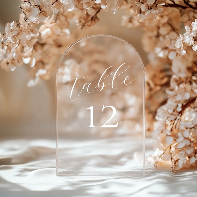 Elegant Calligraphy Acrylic Wedding Table Numbers (Creator Uploaded)