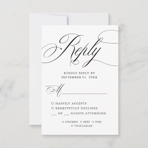 Elegant Calligraphy American Style Handwriting RSVP Card