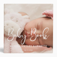 Elegant calligraphy Baby Book photo 3 Ring Binder