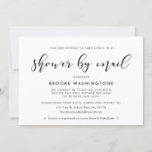 Elegant calligraphy Baby Shower by mail photo Invitation (Back)