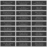 Elegant Calligraphy Black and White Wedding Guest  Sticker<br><div class="desc">A modern and elegant wedding guest labels in black and white color scheme. Personalize all 27 guest's names and addresses.</div>
