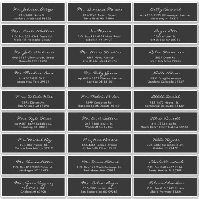 Elegant Calligraphy Black and White Wedding Guest  Sticker (Front)