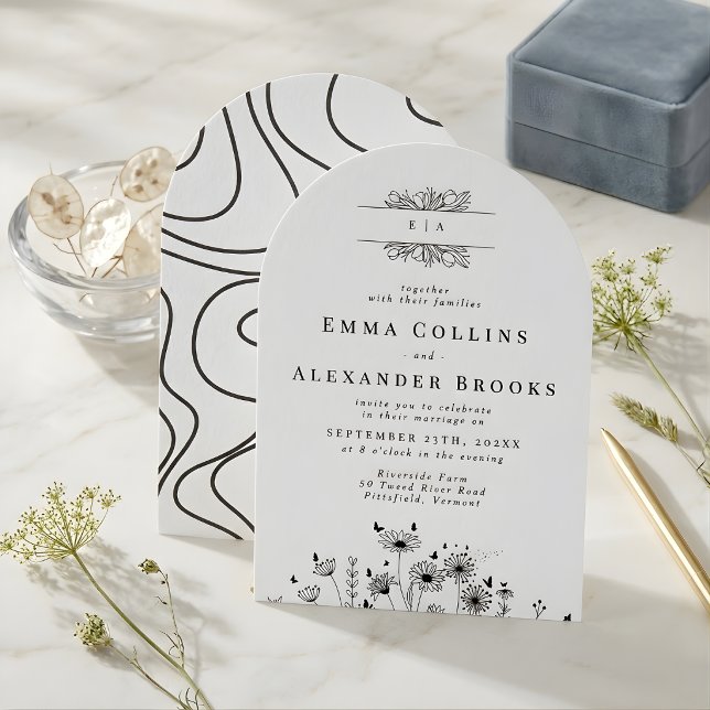 Elegant calligraphy black and white wedding invitation (Creator Uploaded)