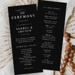 Elegant Calligraphy Black and White Wedding Program<br><div class="desc">Elegant Calligraphy Black and White Wedding Program. Click the edit button to customize this design with your details.</div>