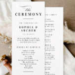 Elegant Calligraphy Black and White Wedding Program<br><div class="desc">Elegant Calligraphy Black and White Wedding Program. Click the edit button to customize this design with your details.</div>