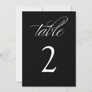 Elegant Calligraphy Black Wedding Table Numbers