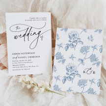 Elegant Calligraphy Black & White Monogram Wedding