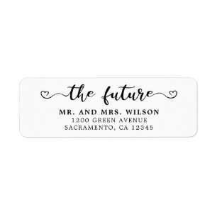 Elegant Calligraphy Black & White Wedding Label