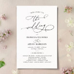Elegant Calligraphy Black & White Wedding Program<br><div class="desc">Designed to coordinate with our Classic BnW wedding collection,  this customizable Ceremony program card,  features a sweeping script calligraphy text paired with a classy serif font in black. Background & text colours can be changed to match any color theme. Matching items available.</div>