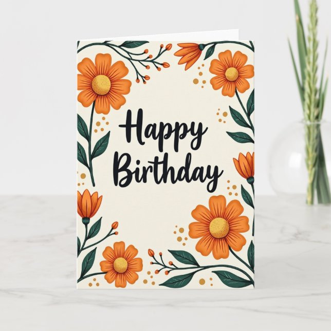 Elegant Calligraphy Bloom Card (Front)