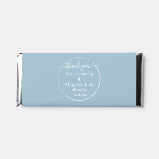 Elegant Calligraphy BlueBaby Shower Thank You  Hershey Bar Favors