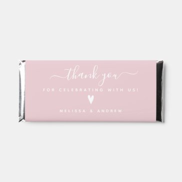 Elegant Calligraphy Blush Pink Wedding 'Thank You'