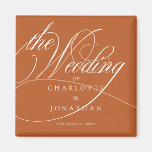 Elegant Calligraphy Bohemian Wedding Favors Magnet