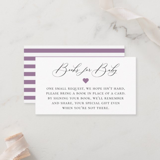 Elegant Calligraphy Book Request Enclosure Card (Front/Back In Situ)