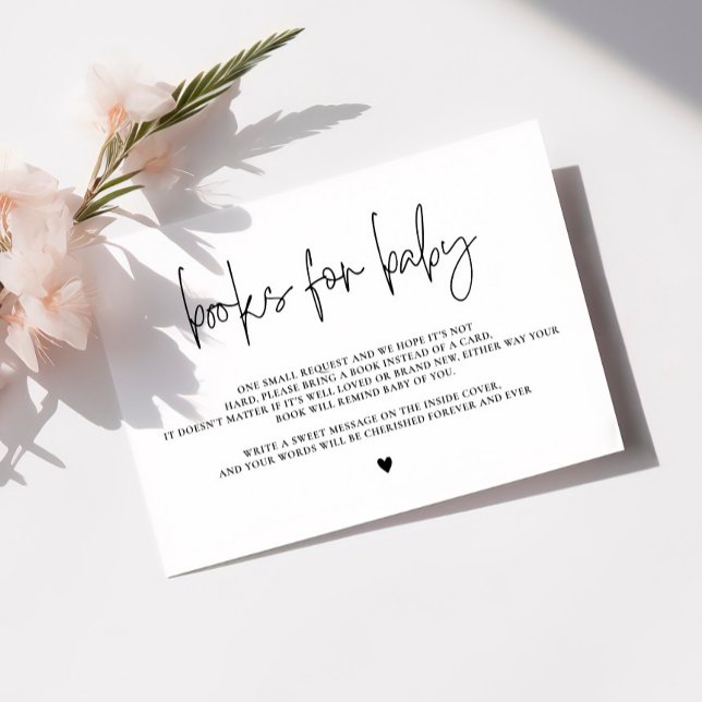 Elegant Calligraphy Books for Baby, Baby Shower Enclosure Card (Creator Uploaded)