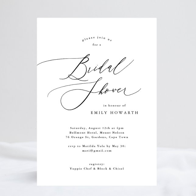 Elegant Calligraphy Bridal Shower Invitation (Creator Uploaded)