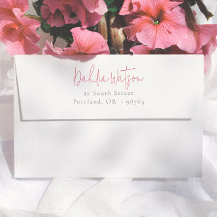 Elegant Calligraphy Bridal Shower Return Address Envelope