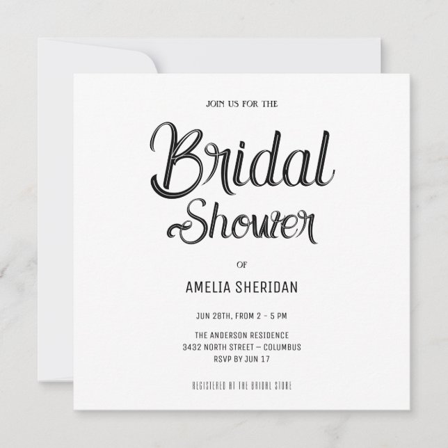 Elegant Calligraphy | Bridal Shower Thank You Card (Front)