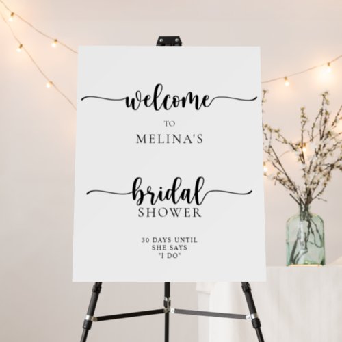Elegant Calligraphy Bridal Shower Welcome   Foam Board