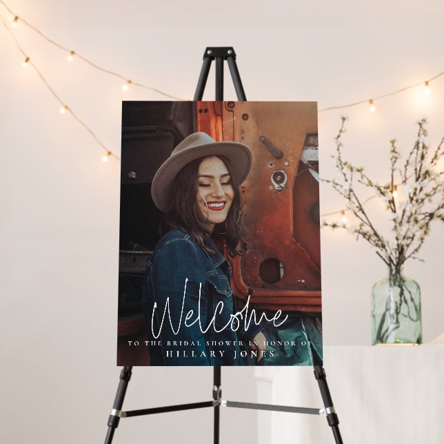 Elegant Calligraphy Bridal Shower Welcome Sign (In Situ (Stand))