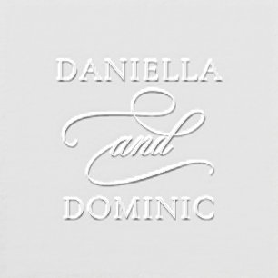 Elegant Calligraphy Bride Groom Wedding  Embosser