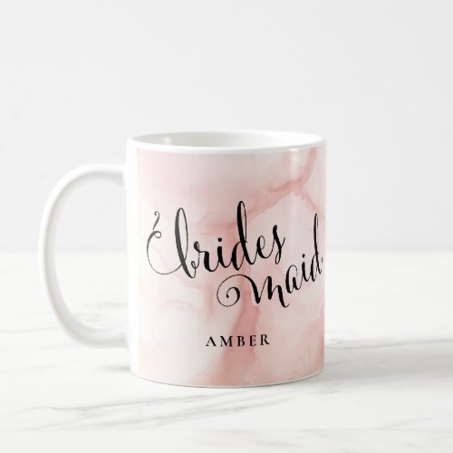 Elegant Calligraphy Bridesmaid Name Personalized Coffee Mug