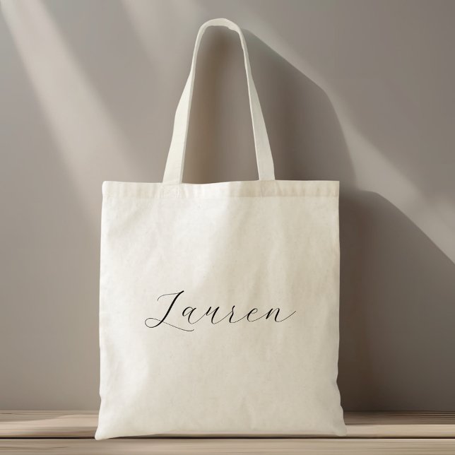 Elegant Calligraphy Bridesmaid Name Tote Bag (Creator Uploaded)