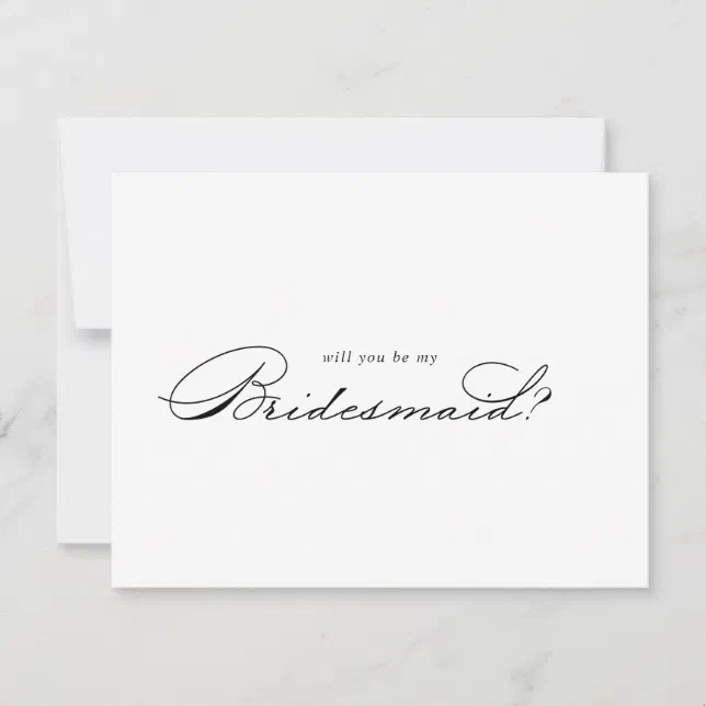 Elegant Calligraphy Bridesmaid Proposal Note Card | Zazzle