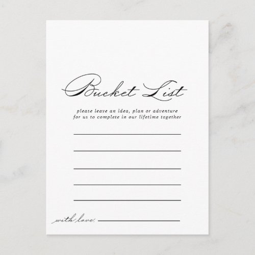 Elegant Calligraphy Bucket List Cards