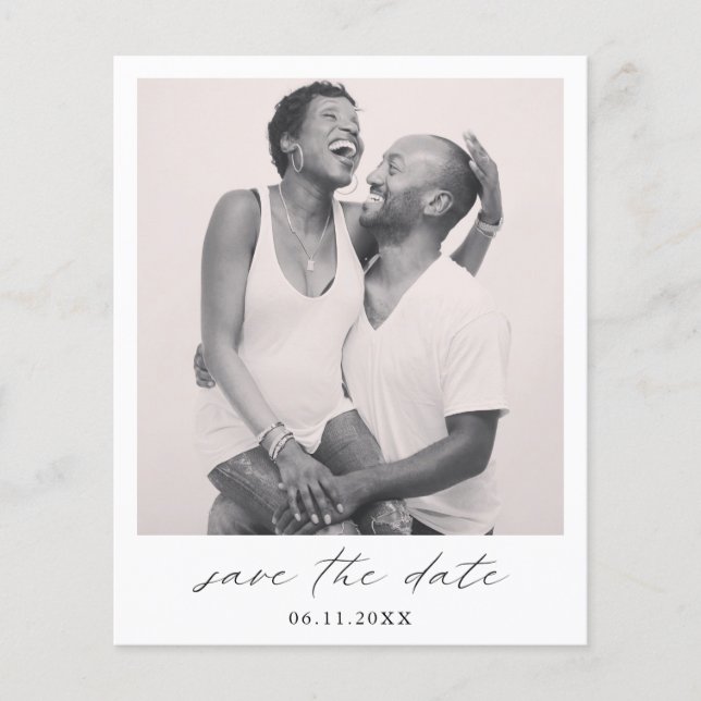 Elegant Calligraphy Budget Wedding Save The Date (Front)