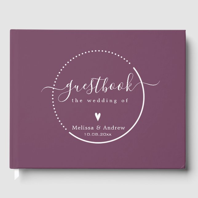 Elegant Calligraphy - Burgundy Wedding Guest Book (Front)
