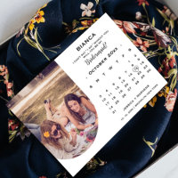 Elegant calligraphy calendar bridesmaid proposal