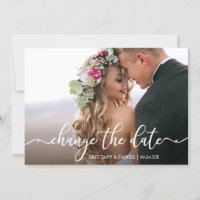 Elegant Calligraphy Change The Date New Date Card