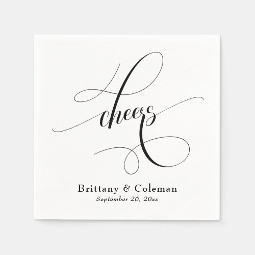 Elegant Calligraphy Cheers Festive Wedding Napkins