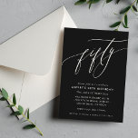ELEGANT Calligraphy chic 50th birthday black white Invitation<br><div class="desc">by kat massard / WWW.SIMPLYSWEETPAPERIE.COM
Love the design,  but would like to see some changes - another colour scheme,  product,  add a photo or adapted for a different occasion - no worries simply contact me,  kat@simplysweetPAPERIE.com I am happy to help!</div>