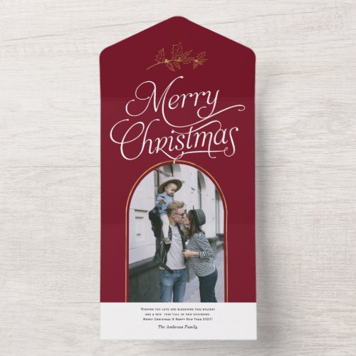 Elegant calligraphy Christmas holiday photo cards