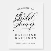 Elegant Calligraphy Classic Bridal Shower Welcome Foam Board (Front)