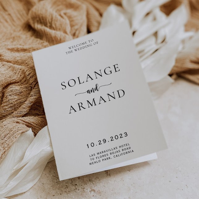 Elegant Calligraphy Classic Folded Wedding Program (Creator Uploaded)