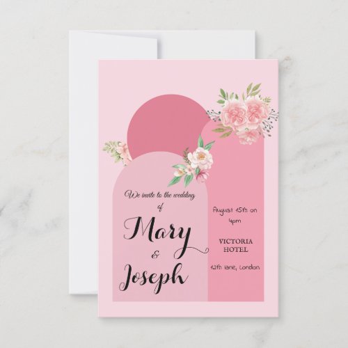 Elegant calligraphy classic pink modern invitation