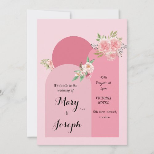 Elegant calligraphy classic pink modern  invitation